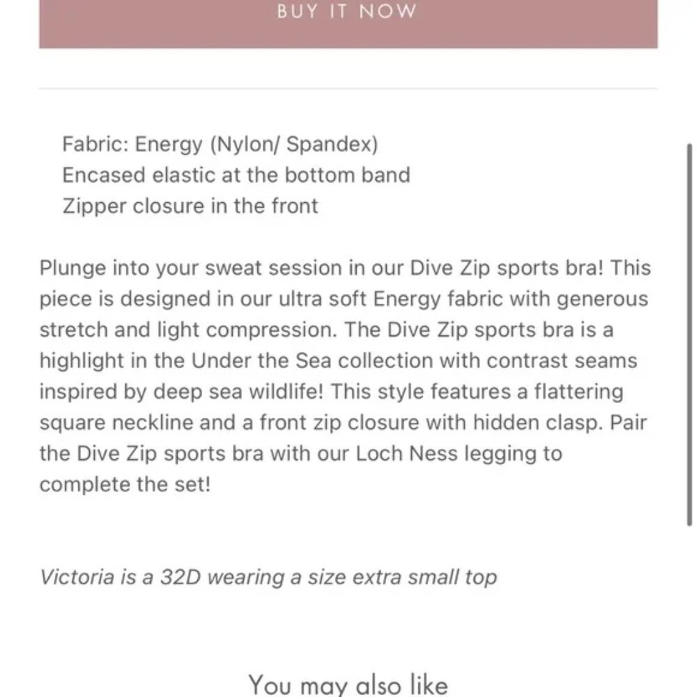 Buffbunny Dive Zip Sports Bra, M - Picture 3 of 9